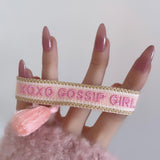 BRACELET BRODÉ GOSSIP GIRL PAILLETTES