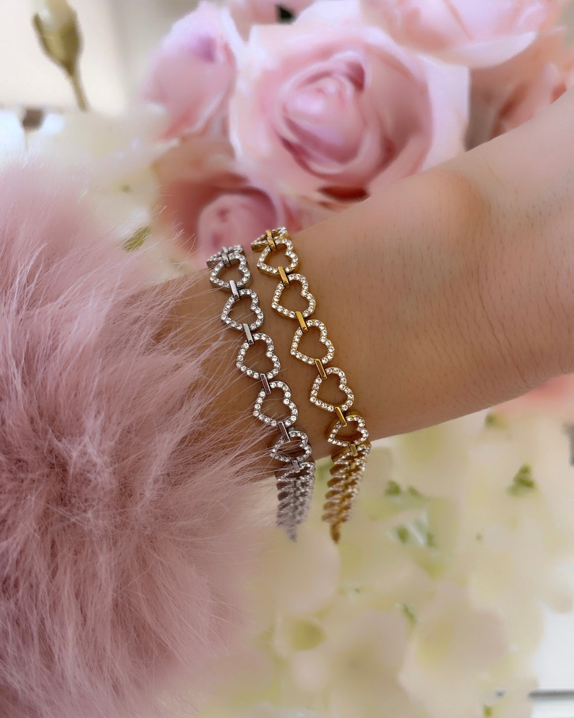 BRACELET GUIRLANDE DE CŒUR SHINE