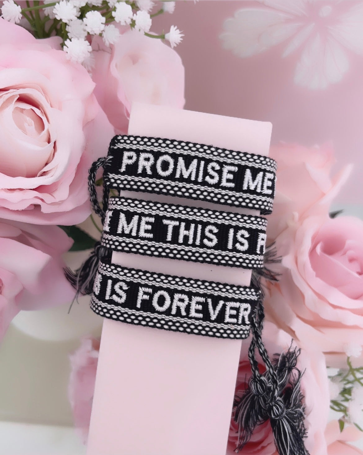 BRACELET BRODÉ PROMISE ME THIS IS FOREVER