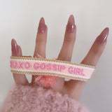 BRACELET BRODÉ GOSSIP GIRL PAILLETTES