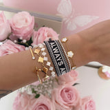 BRACELET BRODÉ ALWAYS AND FOREVER NOIR