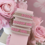 BRACELET BRODÉ GOSSIP GIRL BEIGE ROSE