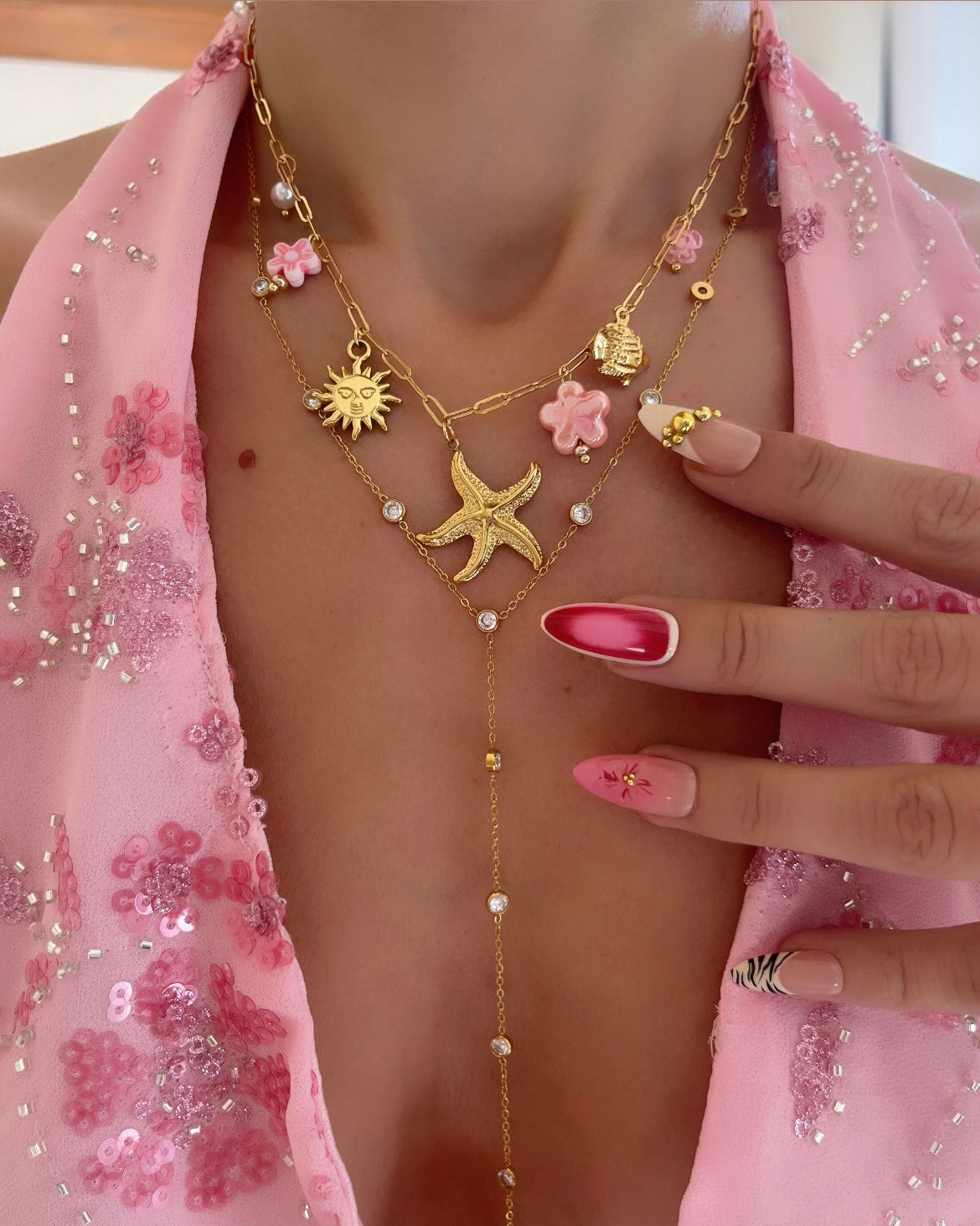 COLLIER BORA BORA ROSE