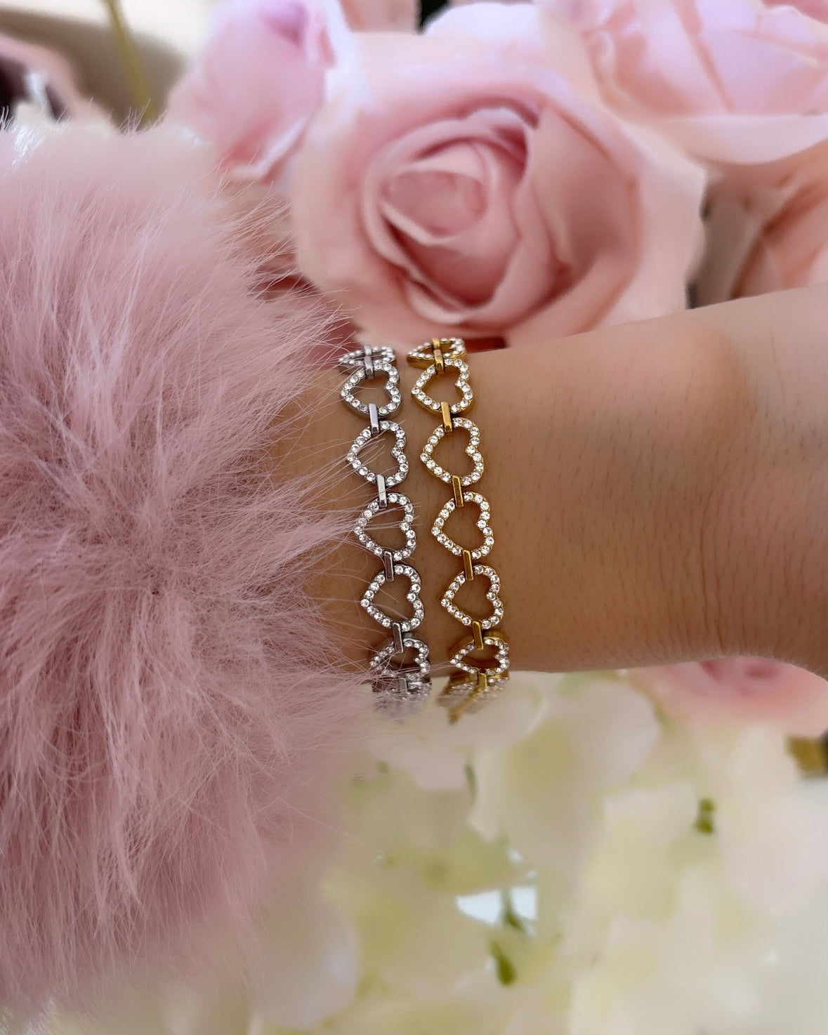 BRACELET GUIRLANDE DE CŒUR SHINE