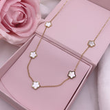 COLLIER CLOVER BLANC