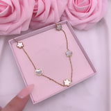 COLLIER CLOVER BLANC