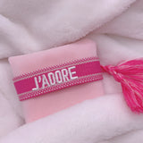 BRACELET BRODÉ J’ADORE ROSE