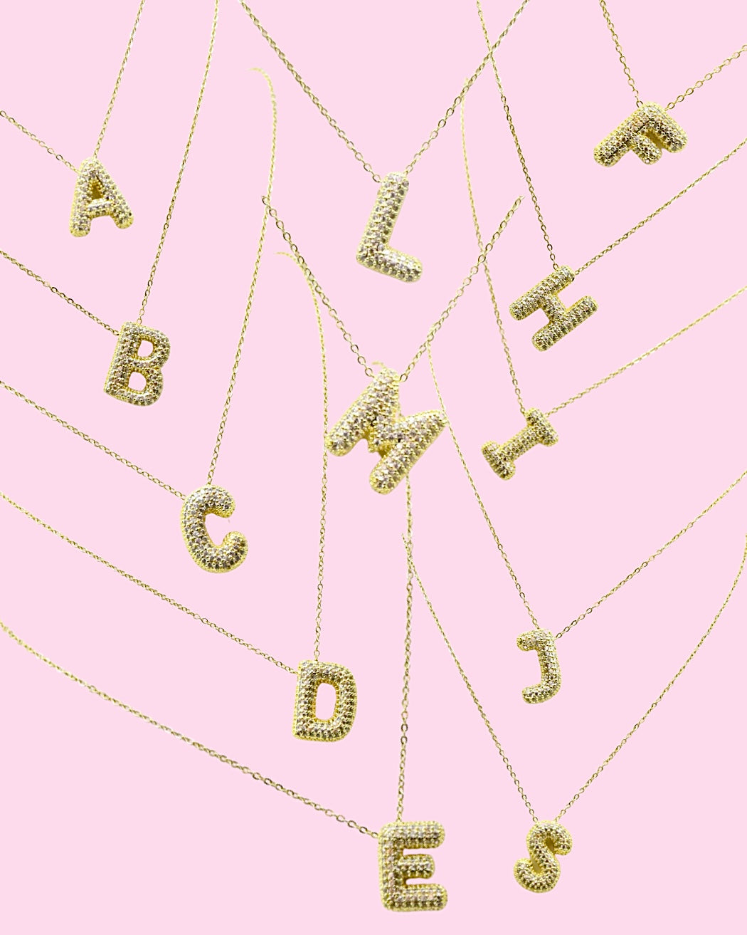 COLLIER LETTRE BUBBLE STRASS