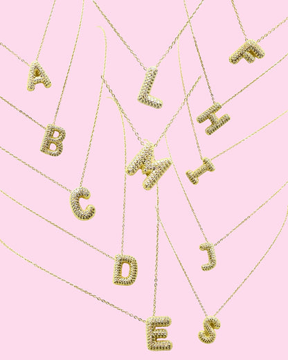 COLLIER LETTRE BUBBLE STRASS