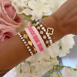 BRACELET DE QUOI QUE SOIENT FAITES NOS AMES ROSE