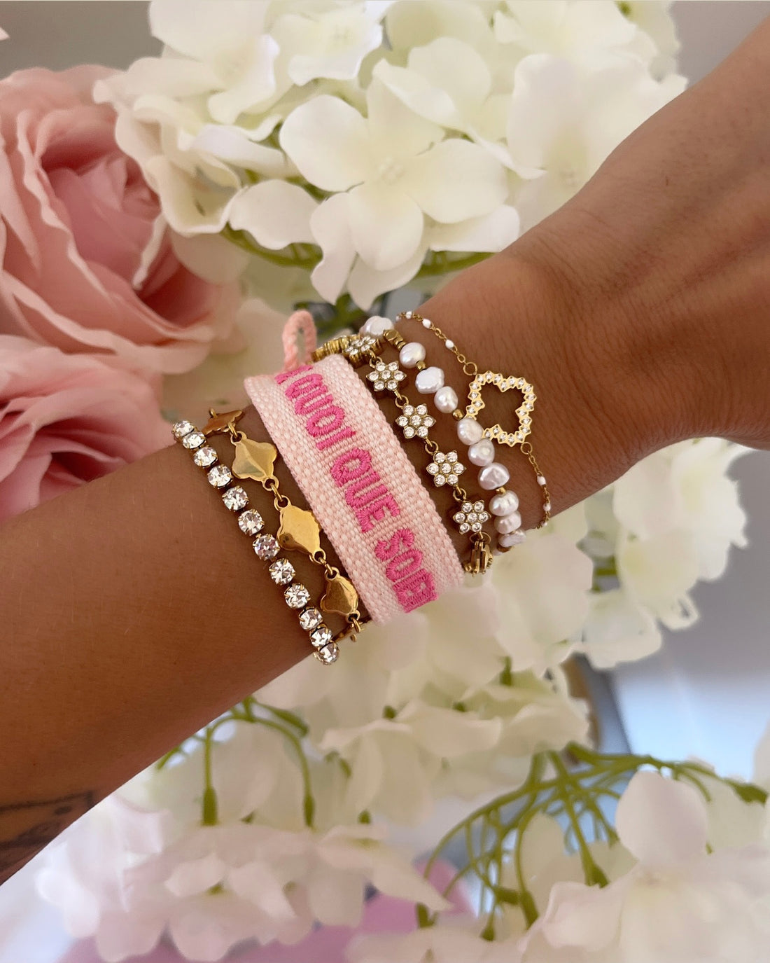 BRACELET DE QUOI QUE SOIENT FAITES NOS AMES ROSE