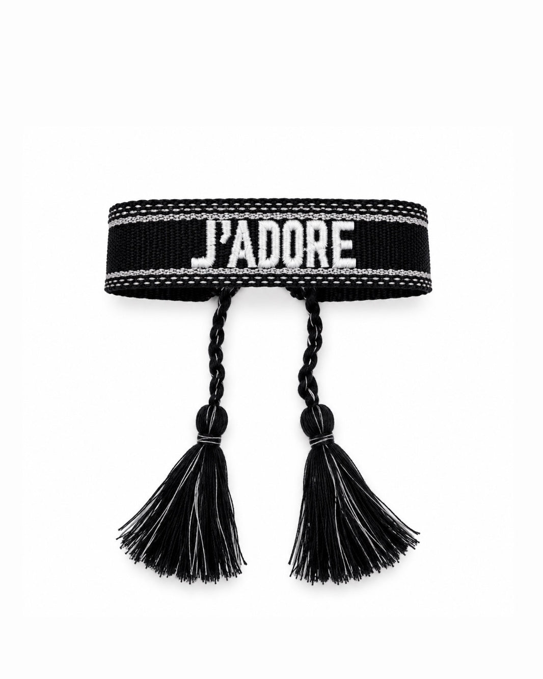 BRACELET BRODÉ J’ADORE NOIR