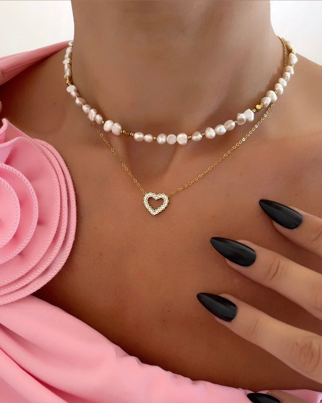Collier heart diamond