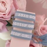 Bracelet brodé « Gossip girl » bleu