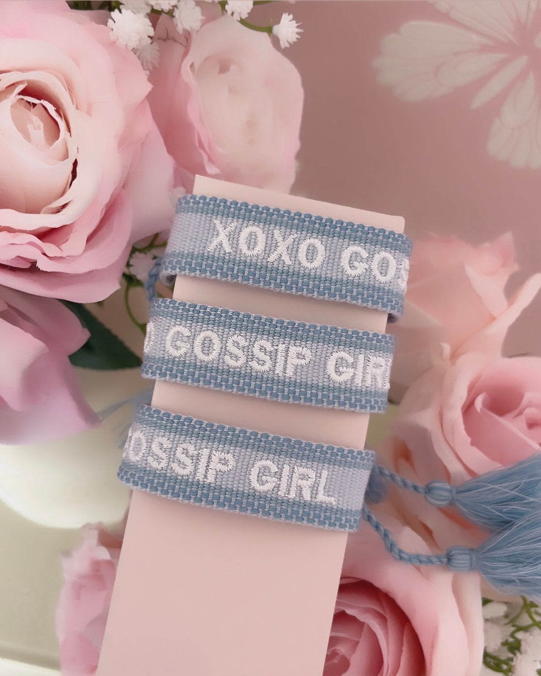 BRACELET BRODÉ GOSSIP GIRL BLEU