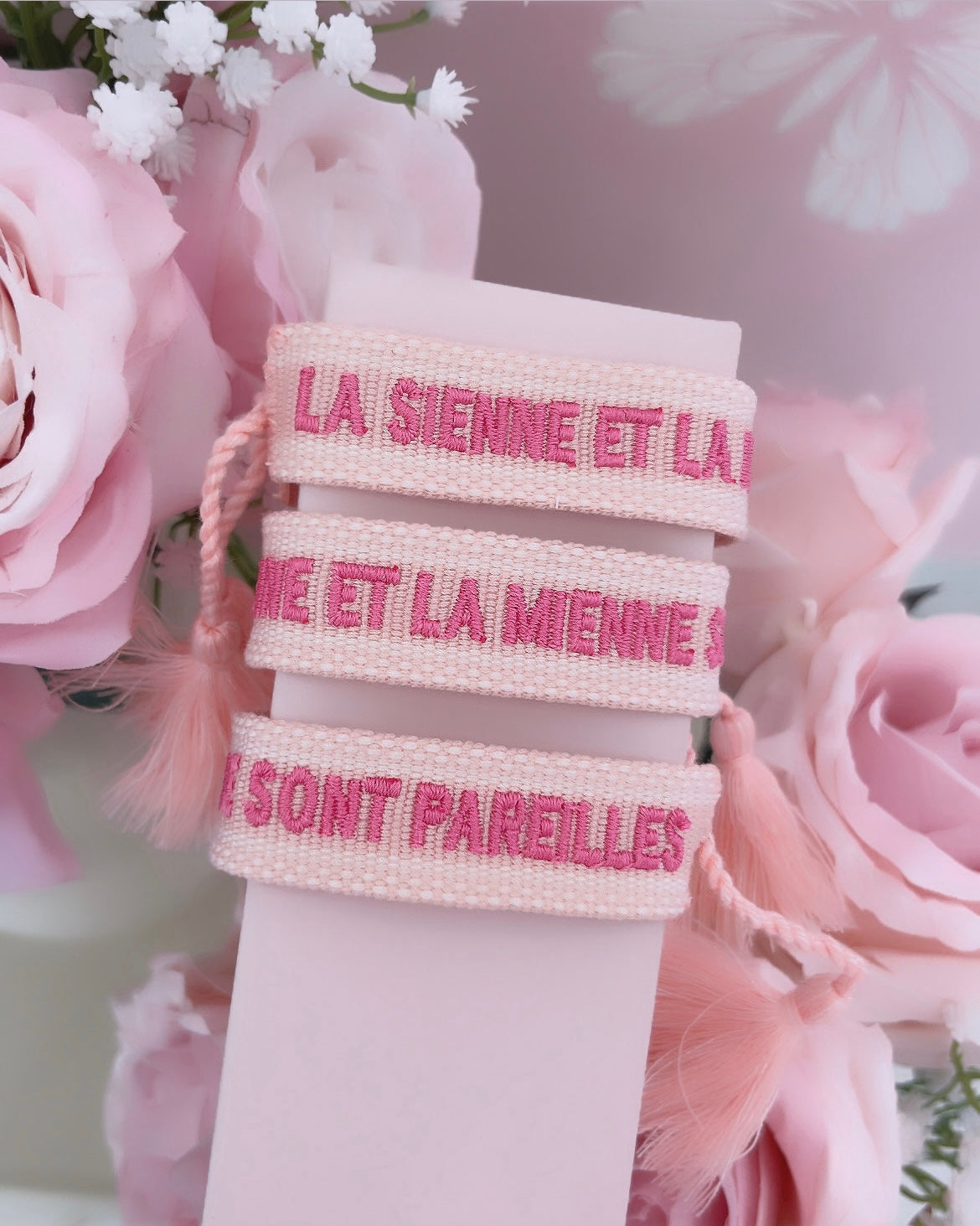 BRACELET LA SIENNE ET LA MIENNE SONT PAREILLES ROSE