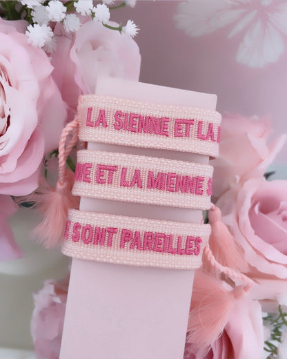 BRACELET LA SIENNE ET LA MIENNE SONT PAREILLES ROSE