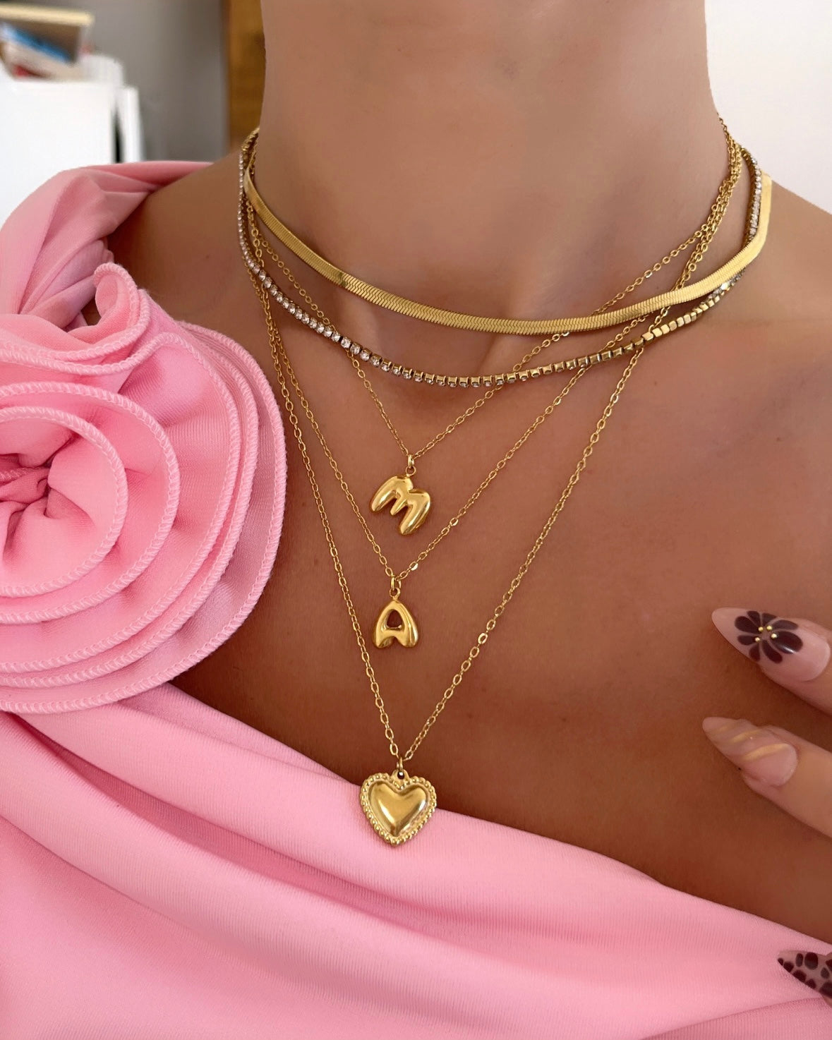 COLLIER MINI LETTRE BUBBLE