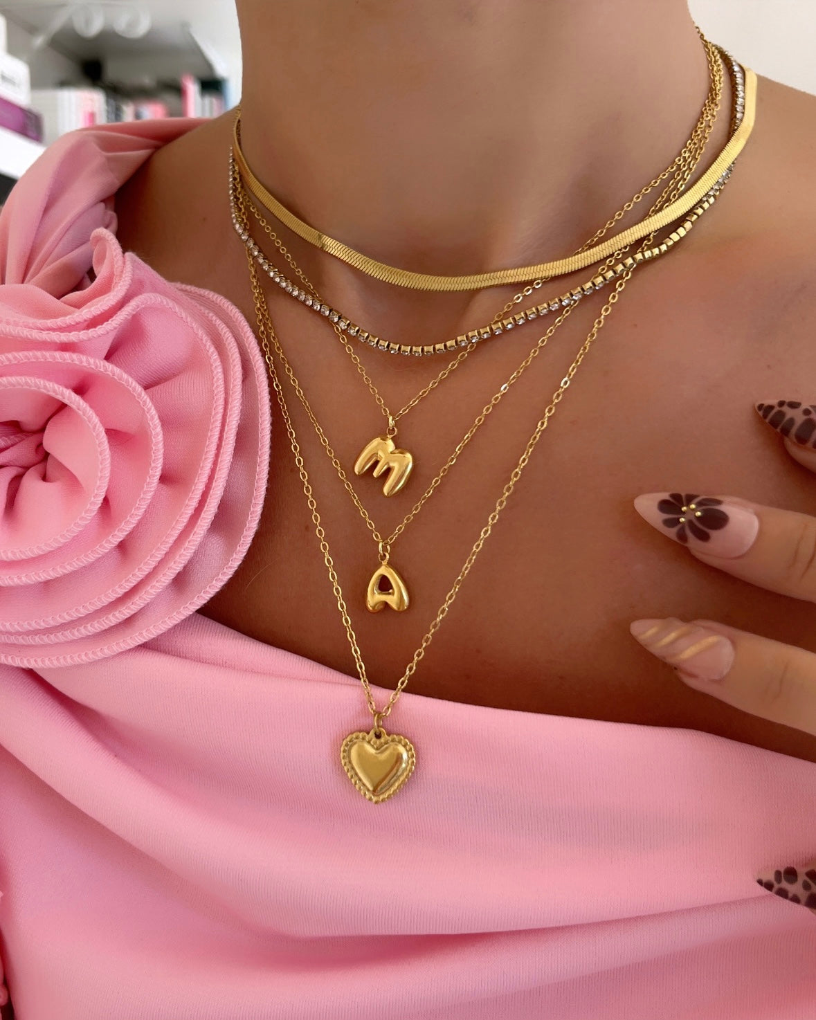 COLLIER MINI LETTRE BUBBLE