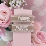 BRACELET BRODÉ J’ADORE BEIGE