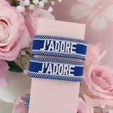 Bracelet « J’adore » bleu