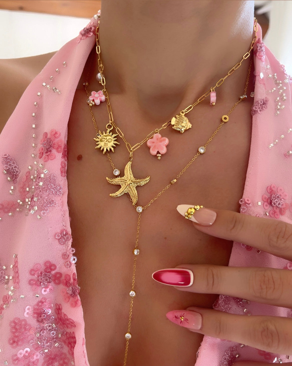COLLIER BORA BORA ROSE