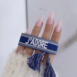 Bracelet « J’adore » bleu