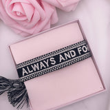 Bracelet brodé « Always and Forever » noir