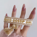 Bracelet brodé « XOXO GOSSIP GIRL »