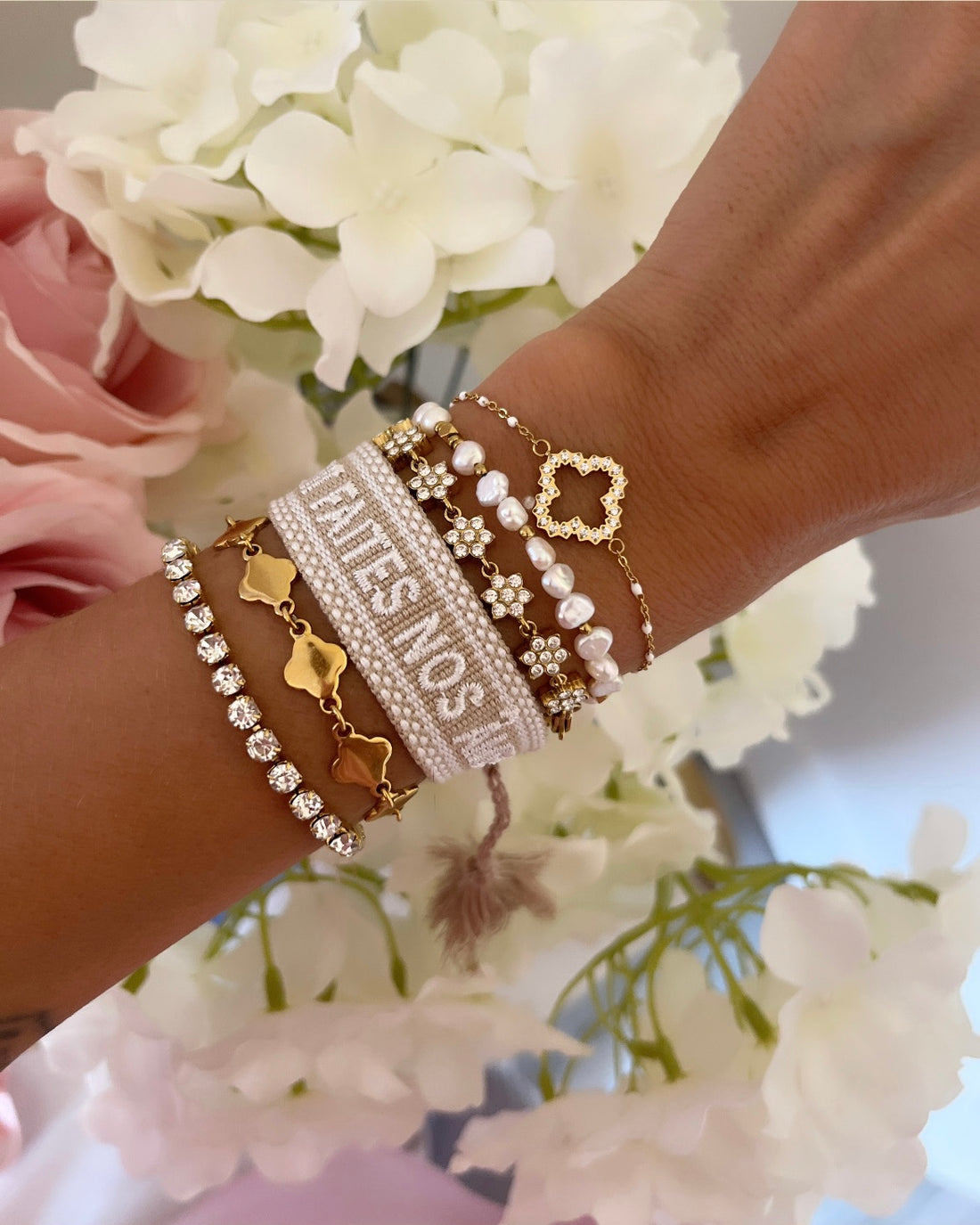 BRACELET DE QUOI QUE SOIENT FAITES NOS ÂMES BEIGE