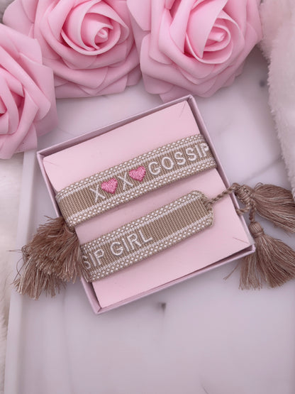 BRACELET BRODÉ GOSSIP GIRL CŒUR