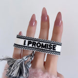 Bracelet brodé « I Promise»