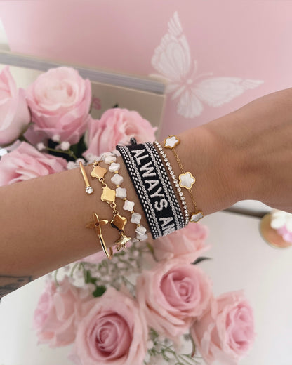BRACELET BRODÉ ALWAYS AND FOREVER NOIR