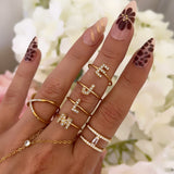 BAGUE LETTRE STRASS