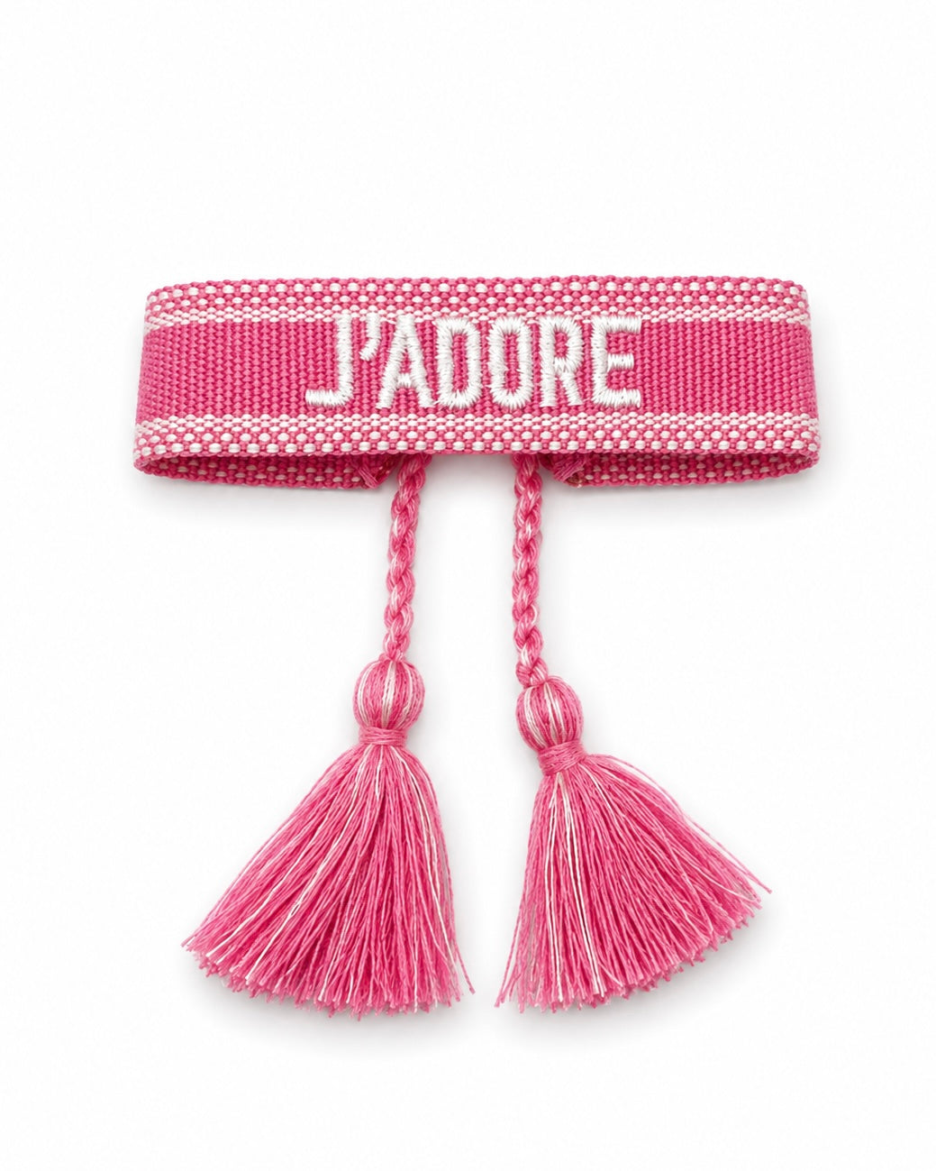 BRACELET BRODÉ J’ADORE ROSE