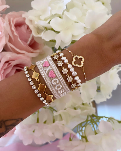 BRACELET BRODÉ GOSSIP GIRL CŒUR