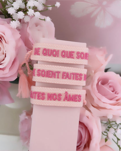 BRACELET DE QUOI QUE SOIENT FAITES NOS AMES ROSE