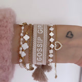 Bracelet « XOXO GOSSIP GIRL » beige