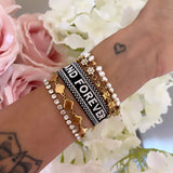 BRACELET BRODÉ ALWAYS AND FOREVER NOIR