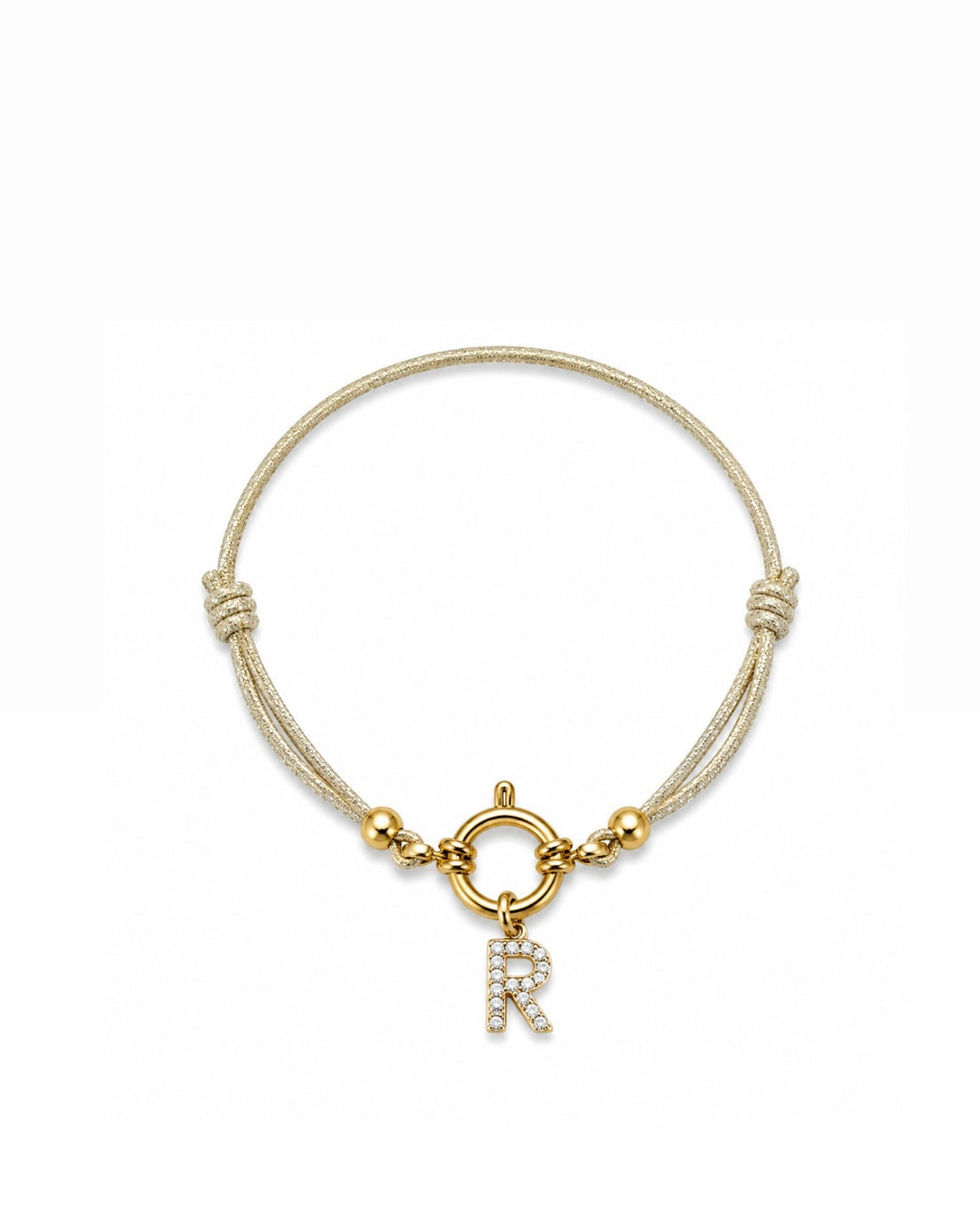 BRACELET CORDON INITIAL DORÉ