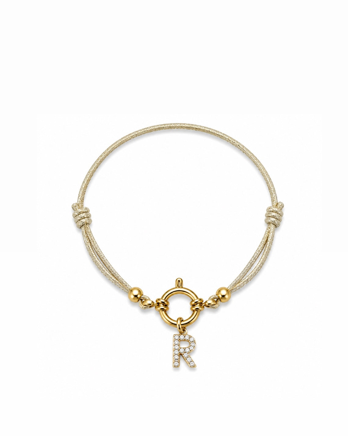 BRACELET CORDON INITIAL DORÉ