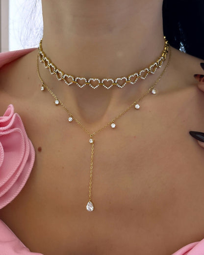 COLLIER GUIRLANDE DE CŒURS SHINE