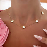 COLLIER CLOVER BLANC