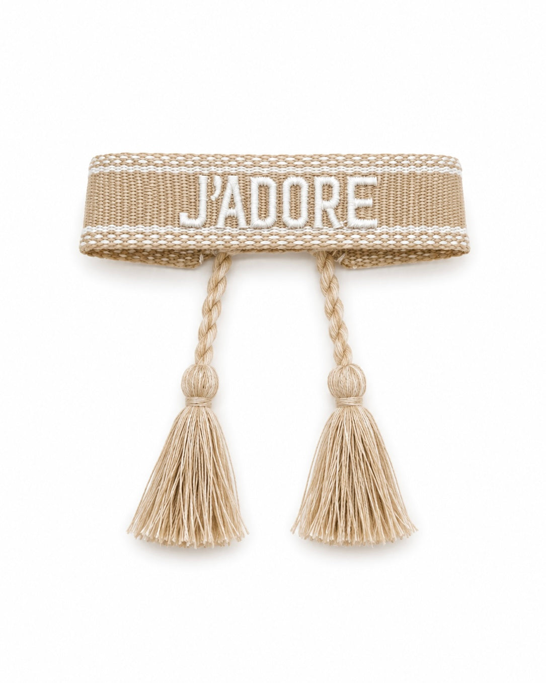 BRACELET BRODÉ J’ADORE BEIGE