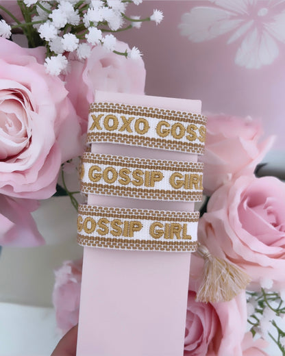 BRACELET BRODÉ GOSSIP GIRL DORÉ