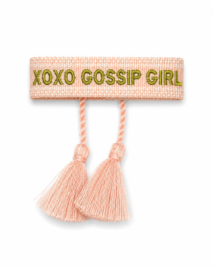 BRACELET BRODÉ GOSSIP GIRL ROSE DORÉ