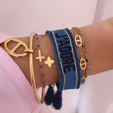 Bracelet « J’adore » bleu marine