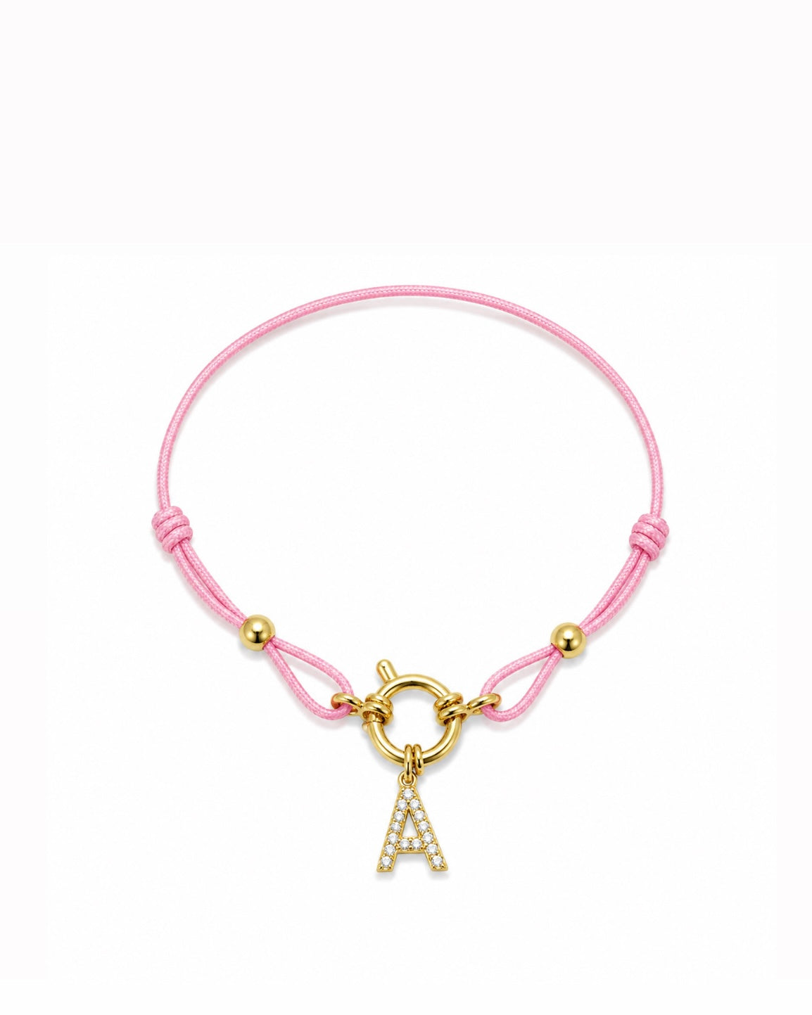 BRACELET CORDON INITIAL ROSE