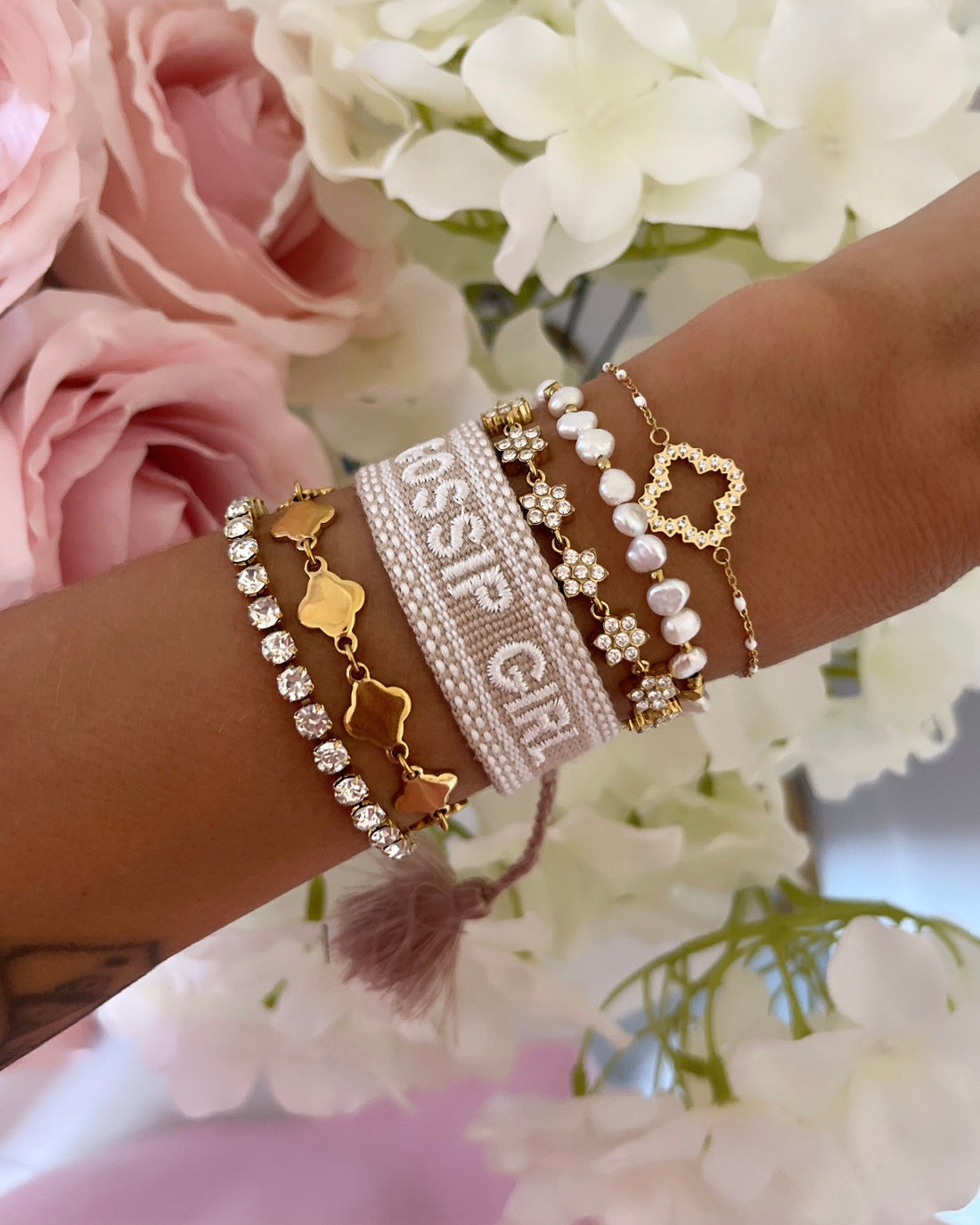 BRACELET BRODÉ GOSSIP GIRL BEIGE