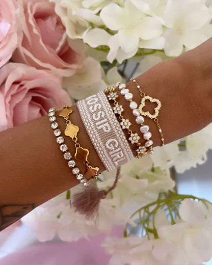 BRACELET BRODÉ GOSSIP GIRL BEIGE